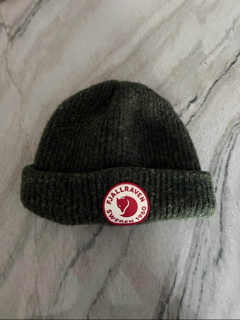 Fjallraven 1960 Logo Hat Green Wool Beanie OS